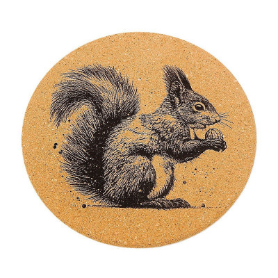 Kuchyňská pomůcka - Korková podložka pod hrnec, Veverka